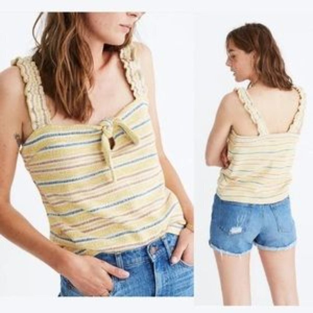✅ NWT Texture & Thread Tie-Front Tank Top in Smithfield Stripe SIZE SMALL